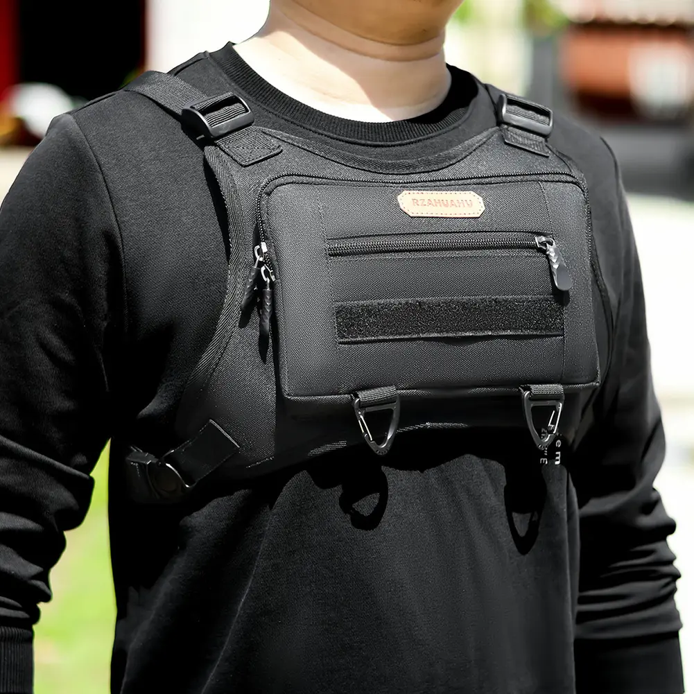 Fashion Sport Backpack Multi-Pockets Streetwear Chest Bag Adjustable Strap Travel Vest Backpack for Men Women