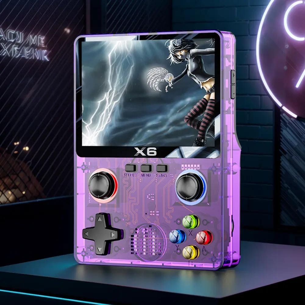 X6 Retro Handheld Game Console 2000mAh 3.5 Inch IPS Screen Classic Video Player 3D Joystick Built in 11 Emulators Children Gifts