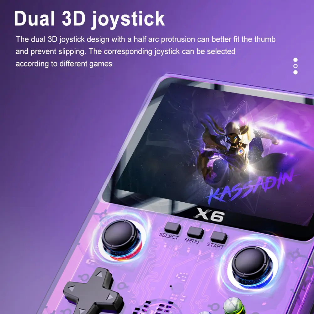 X6 Retro Handheld Game Console 2000mAh 3.5 Inch IPS Screen Classic Video Player 3D Joystick Built in 11 Emulators Children Gifts