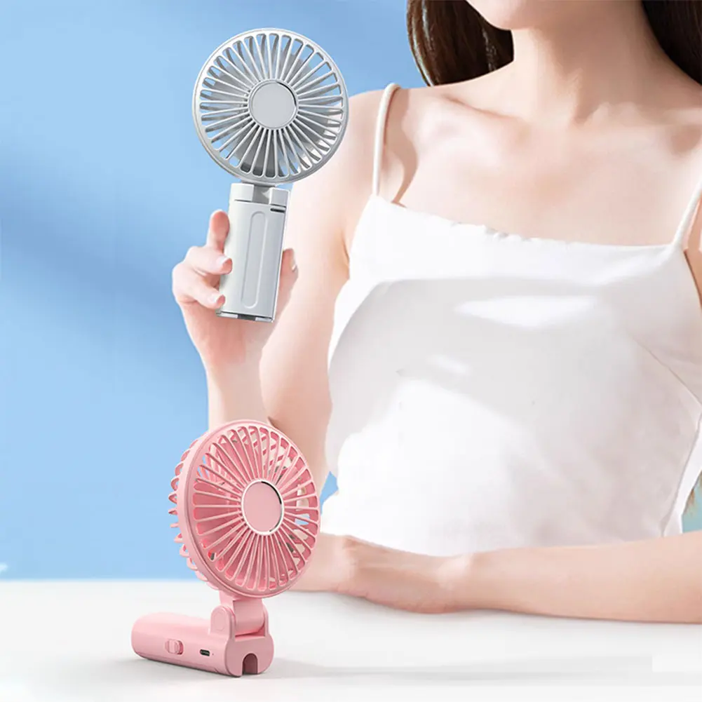 Desktop Small Fan 3-Speed Adjustment Summer Cooling Fan Rechargeable Electric Personal Fan for Outdoor Umbrella