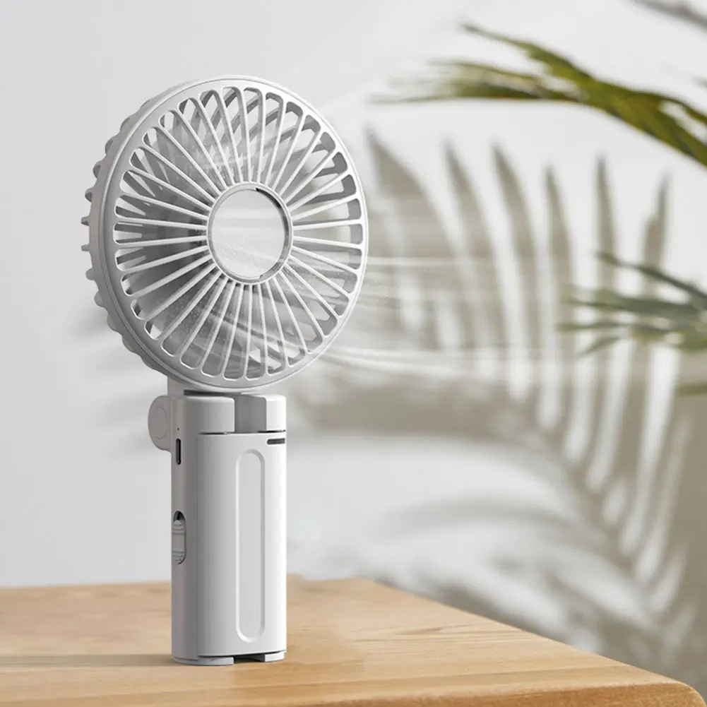 Desktop Small Fan 3-Speed Adjustment Summer Cooling Fan Rechargeable Electric Personal Fan for Outdoor Umbrella
