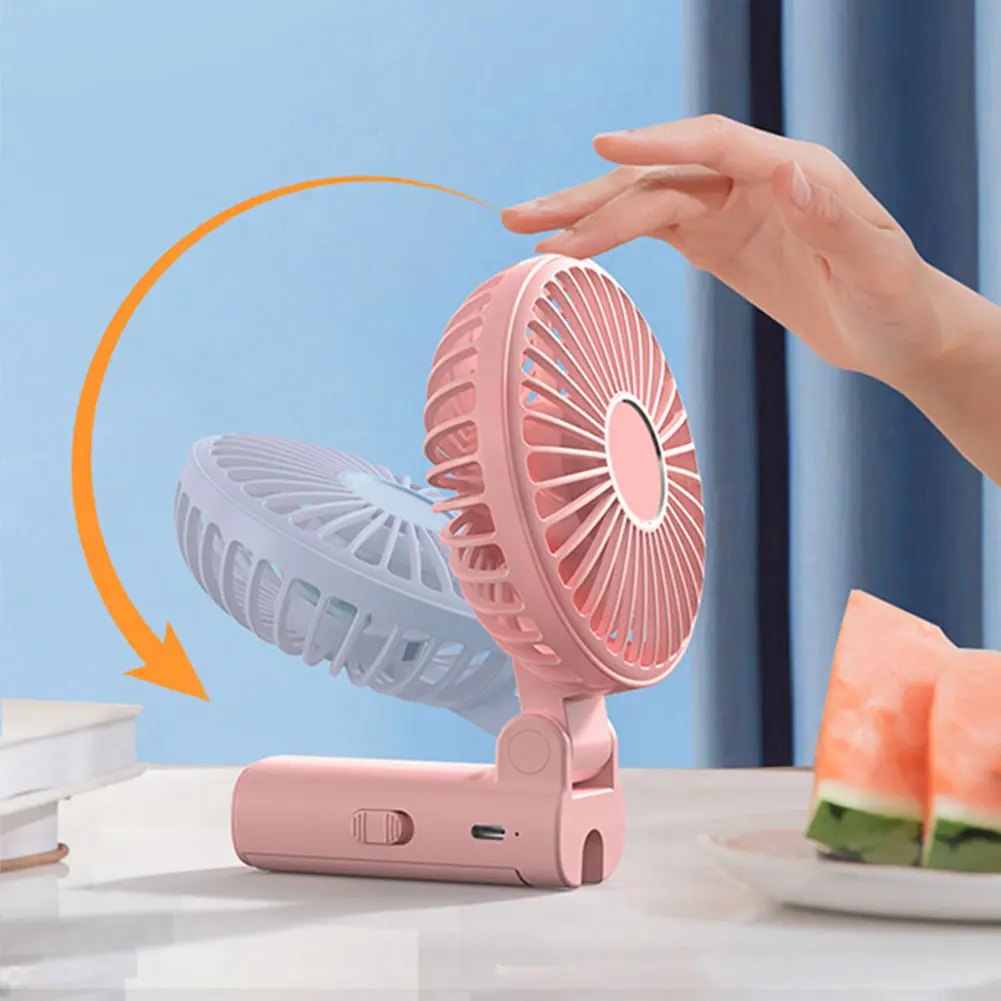 Desktop Small Fan 3-Speed Adjustment Summer Cooling Fan Rechargeable Electric Personal Fan for Outdoor Umbrella