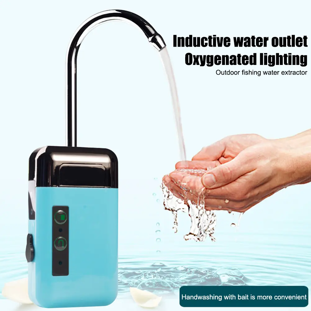 Fishing Water Absorber Portable Fishing Submersible Pump Intelligent Sensor Energy Saving LED Light for Outdoor Accessories
