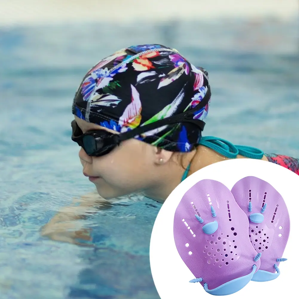 Swim Paddles Ergonomic Swim Training Hand Paddles Swimming Hand Paddles Adjustable Swim Paddles for Kids Adults