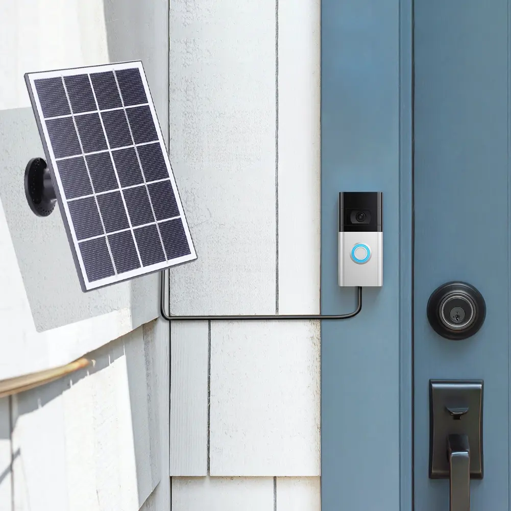 20W Solar Panel for Ring Doorbell 360° Adjustable Wall Mount Solar Charger Solar Panel Kit for Ring Video Doorbell 4 3 3 Plus 2