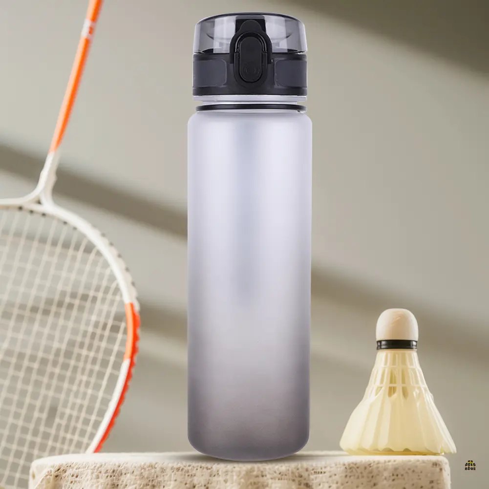 500ml Frosted Water Bottle with Handle Sports Water Bottle Large Capacity Dazzling Color Water Bottle for Outdoor Fitness