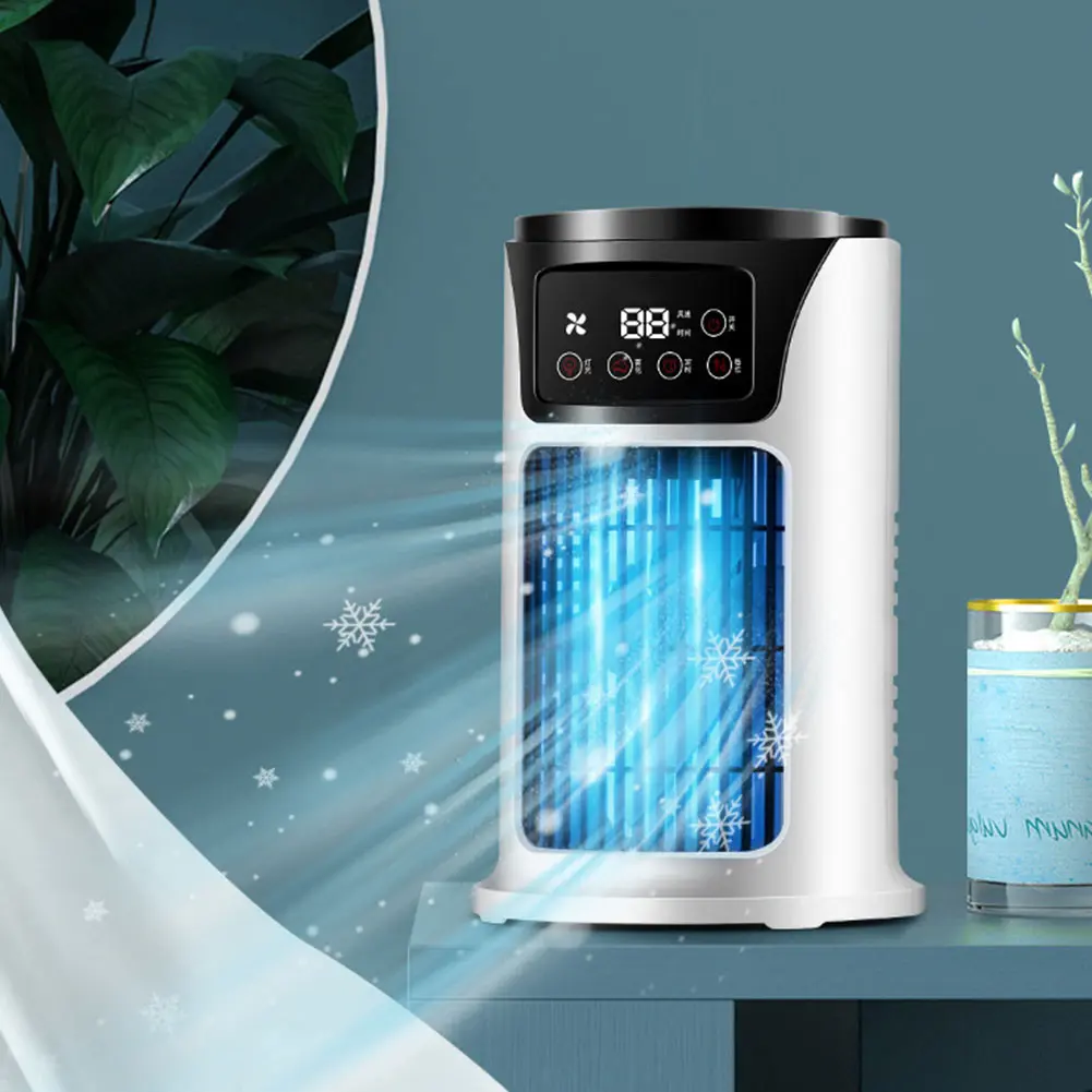 Portable Air Conditioner Fan 6H Timer Air Cooler Fan 300ML Water Tank Desktop Fan for Home Bedroom Office
