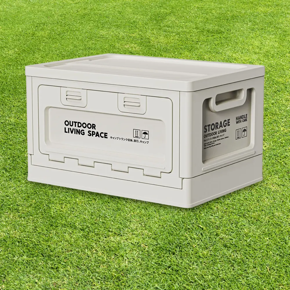 27L Camping Storage Box Large Capacity Foldable Trunk Organizer Outdoor Bench Chopping Board for Outdoor Tourist