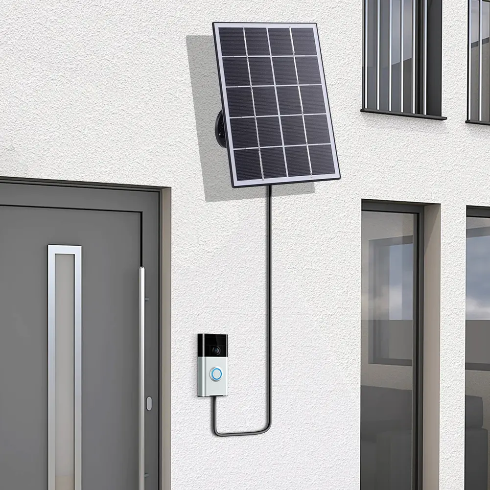 4W Solar Panel for Ring Doorbell 360° Adjustable Wall Mount Solar Panel Charger Solar Charging Panel for Ring Video Doorbell 4