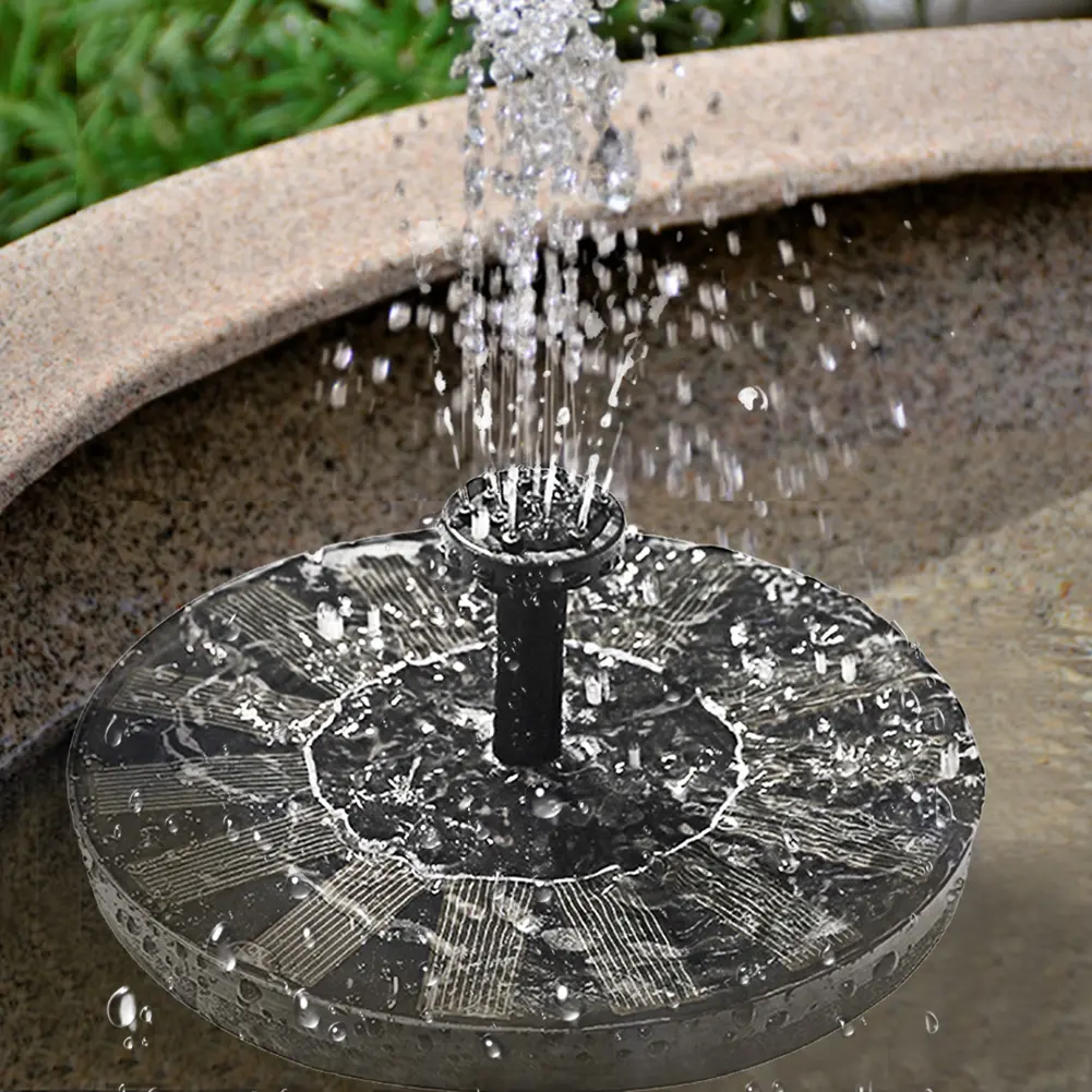 1W Solar Fountain Pump Lift 35-50CM Solar Powered Fountain Pump with 6 Nozzles for Bird Bath Garden Pond Pool Fish Tank Outdoor