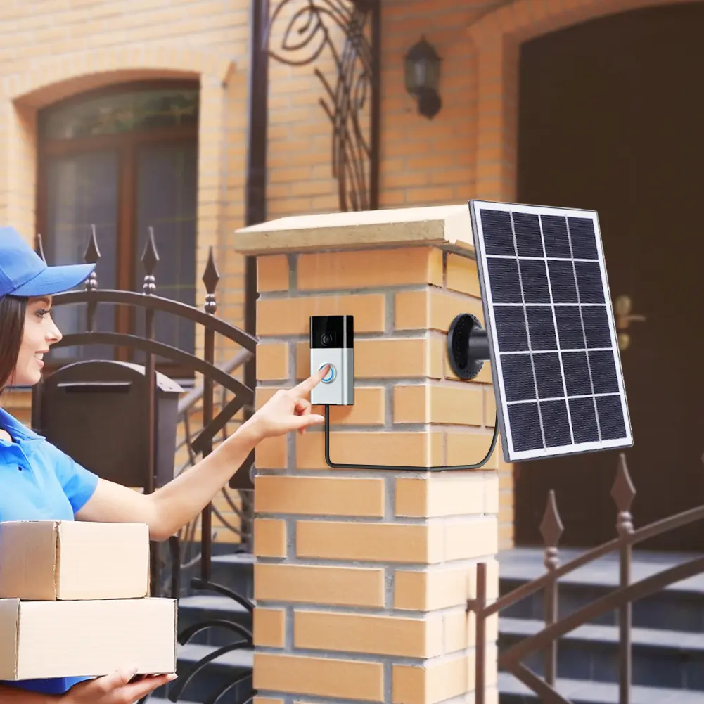 4W Solar Panel for Ring Doorbell 360° Adjustable Wall Mount Solar Panel Charger Solar Charging Panel for Ring Video Doorbell 4