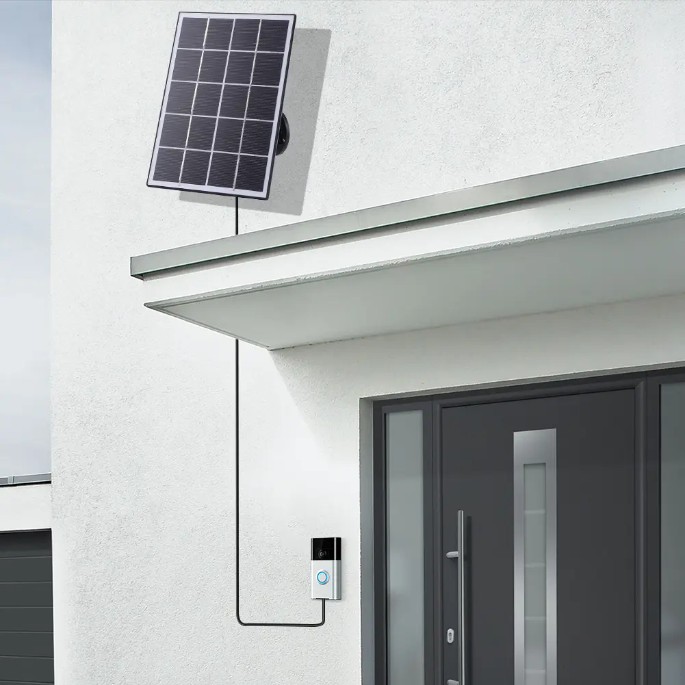 4W Solar Panel for Ring Doorbell 360° Adjustable Wall Mount Solar Panel Charger Solar Charging Panel for Ring Video Doorbell 4