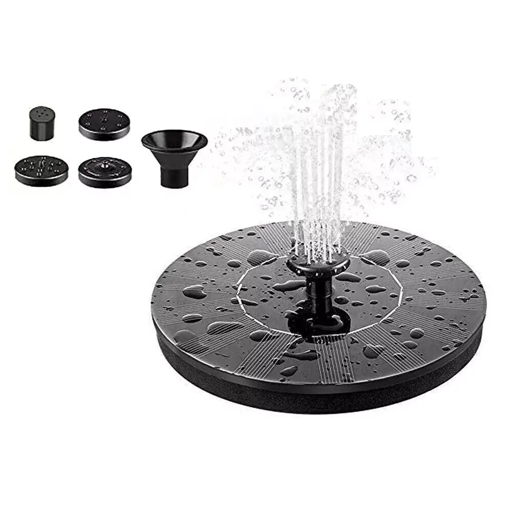 1W Solar Fountain Pump Lift 35-50CM Solar Powered Fountain Pump with 6 Nozzles for Bird Bath Garden Pond Pool Fish Tank Outdoor