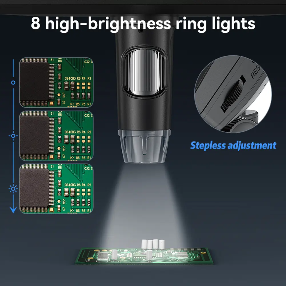 New Handheld Digital Microscope 8LED Adjust Light Soldering Microscope Digital Magnifier Electronic HD Magnification Endoscope