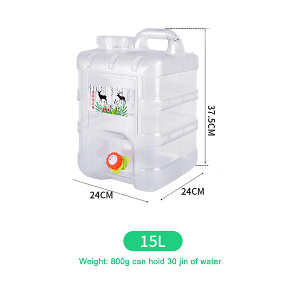 15-22L Portable Water Container No Leakage Water Bucket Food Grade Large-Capacity Water Storage Tanks With Faucet & Water Pipe