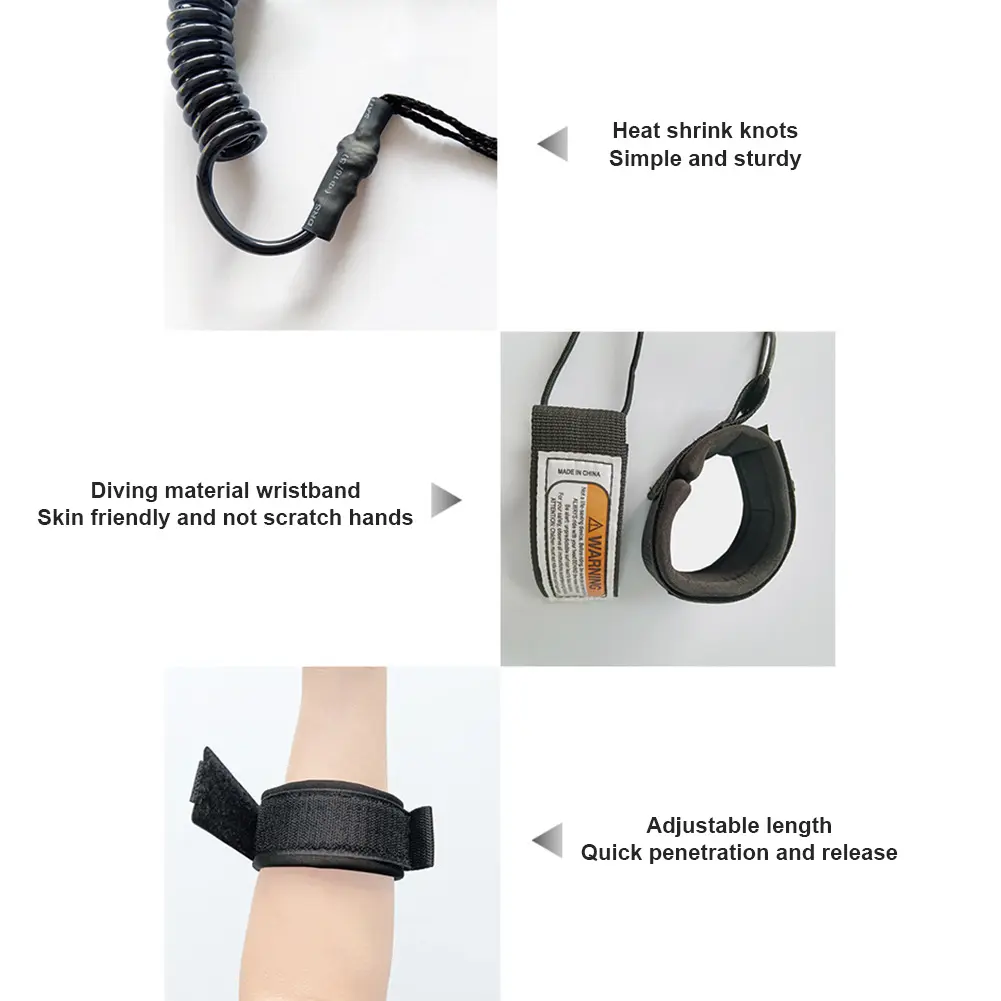 Premium Coiled Wrist Surf Leash TPU Stay on Board Ankle Strap Paddleboard Ankle Leash Surfing Accessories