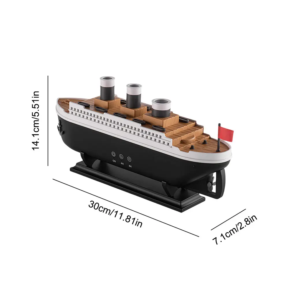 250ml Ocean Liner Aroma Air Humidifier with Remote Control Essential Oil Diffuser Auto Shut-Off Night Light for Home Room Office