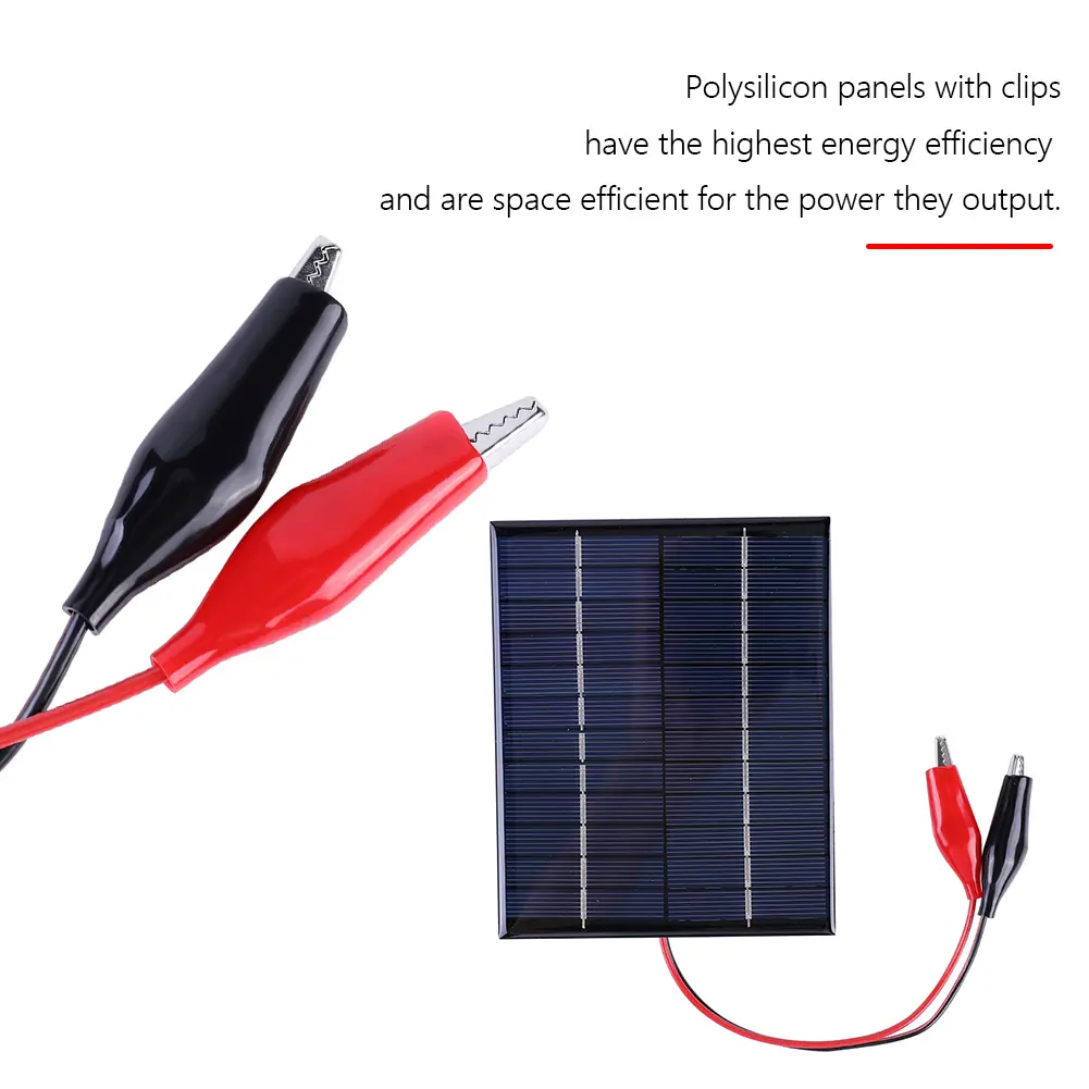 6W Solar Panel Charger Polycrystalline Silicon Dropper Board Weatherproof Outdoor Solar Panels Charging Rechargeable 12V Battery