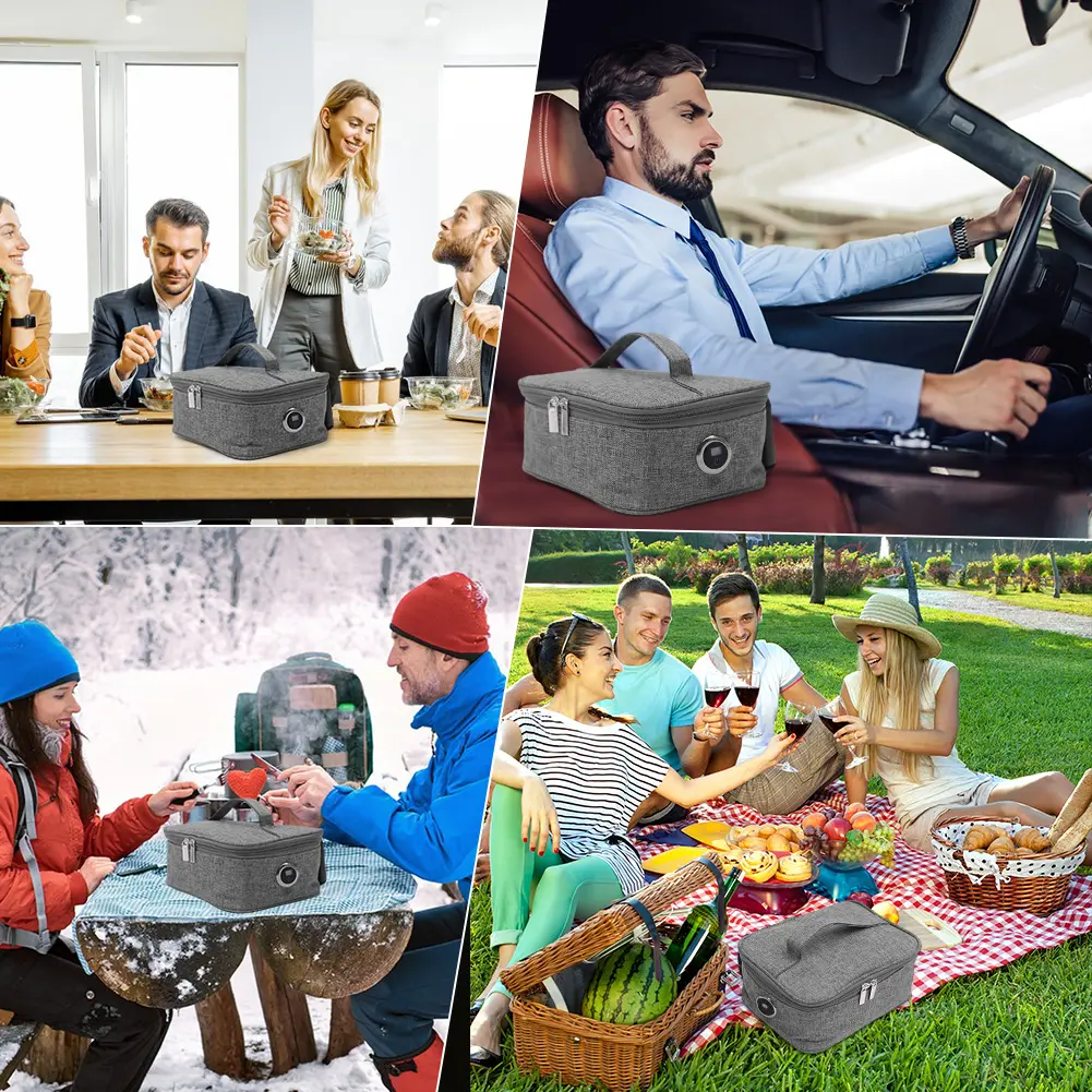 Insulated Lunch Bag Electric Thermal Lunch Bag USB Heating Bag Portable Food Warmer Box Travel Hiking Outdoor Camping Lunch Bag