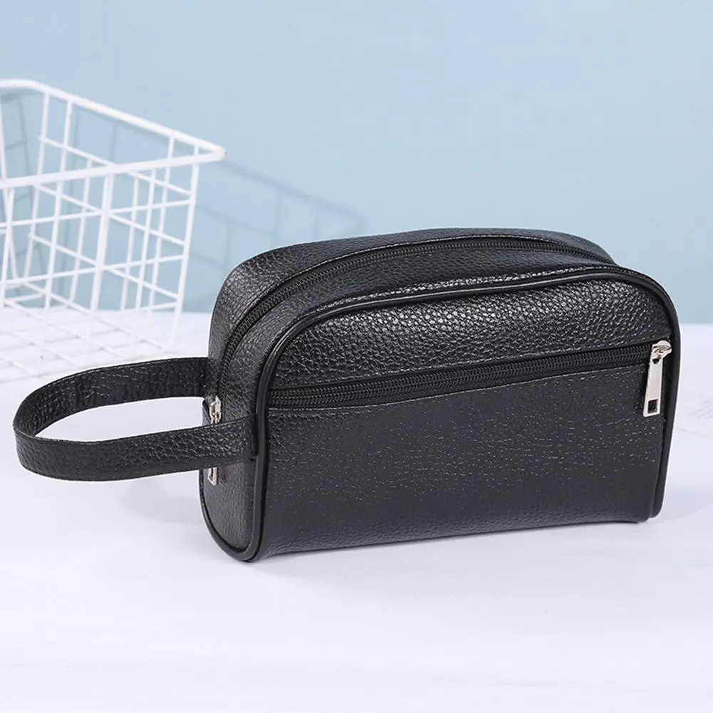Female Male Wristlet Bag Temperament PU Leather Solid Color Small Wristlet Bag Vintage Phone Wallet Bag Handbags