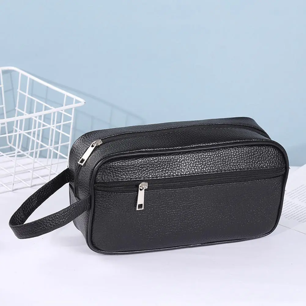 Female Male Wristlet Bag Temperament PU Leather Solid Color Small Wristlet Bag Vintage Phone Wallet Bag Handbags