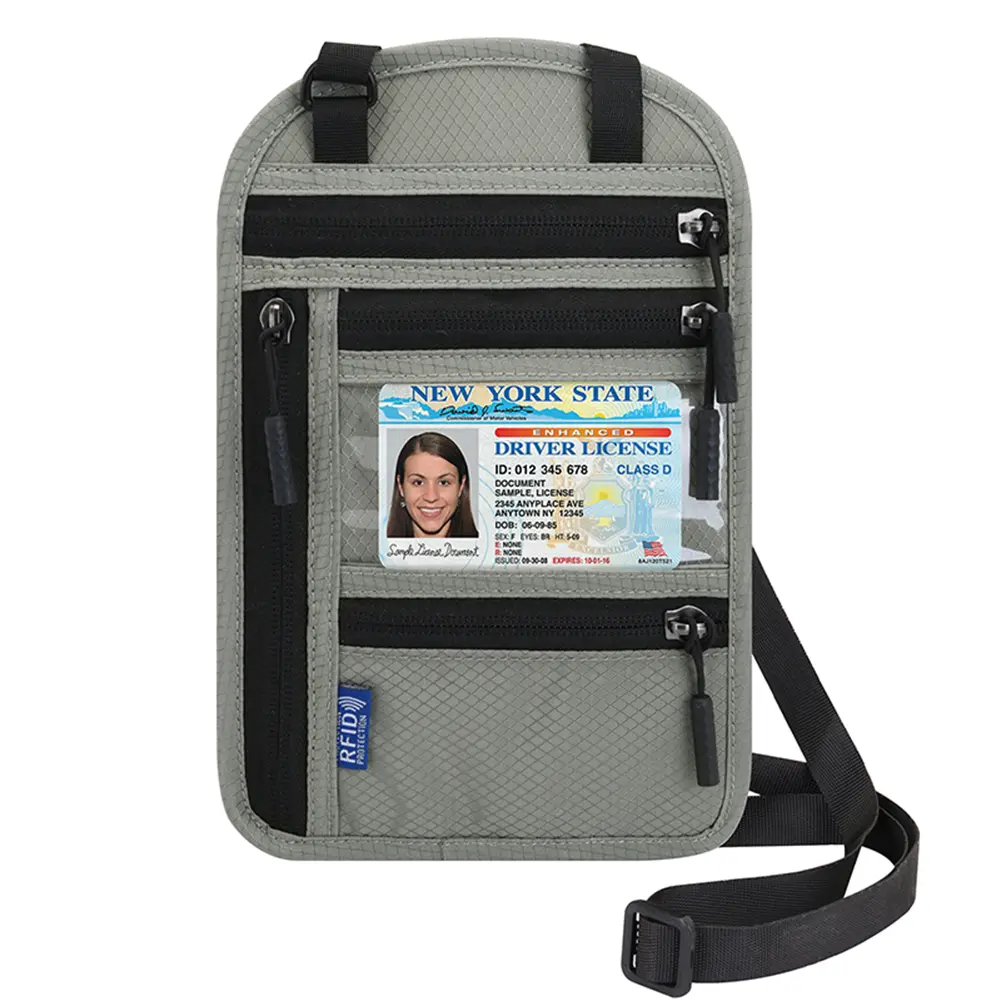 Anti-theft Travel Passport Holder Waterproof Document Organizer Wallet Shoulder Card Bag for Men Women Passport Holder