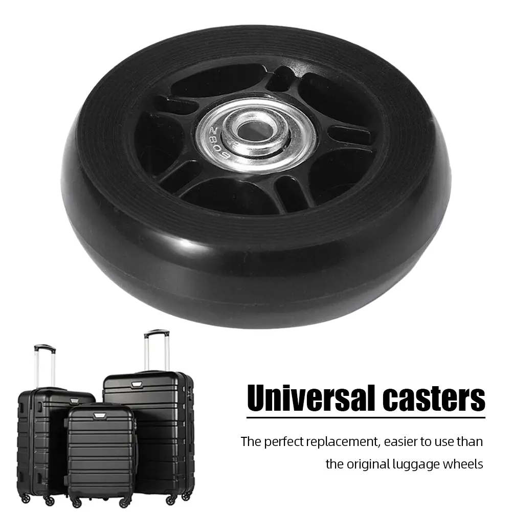 1 Pair Luggage Suitcase Replacement Wheels Mute Rubber Casters Wear Resistant Swivel Caster Wheels Wheels Bearings Repair Kits