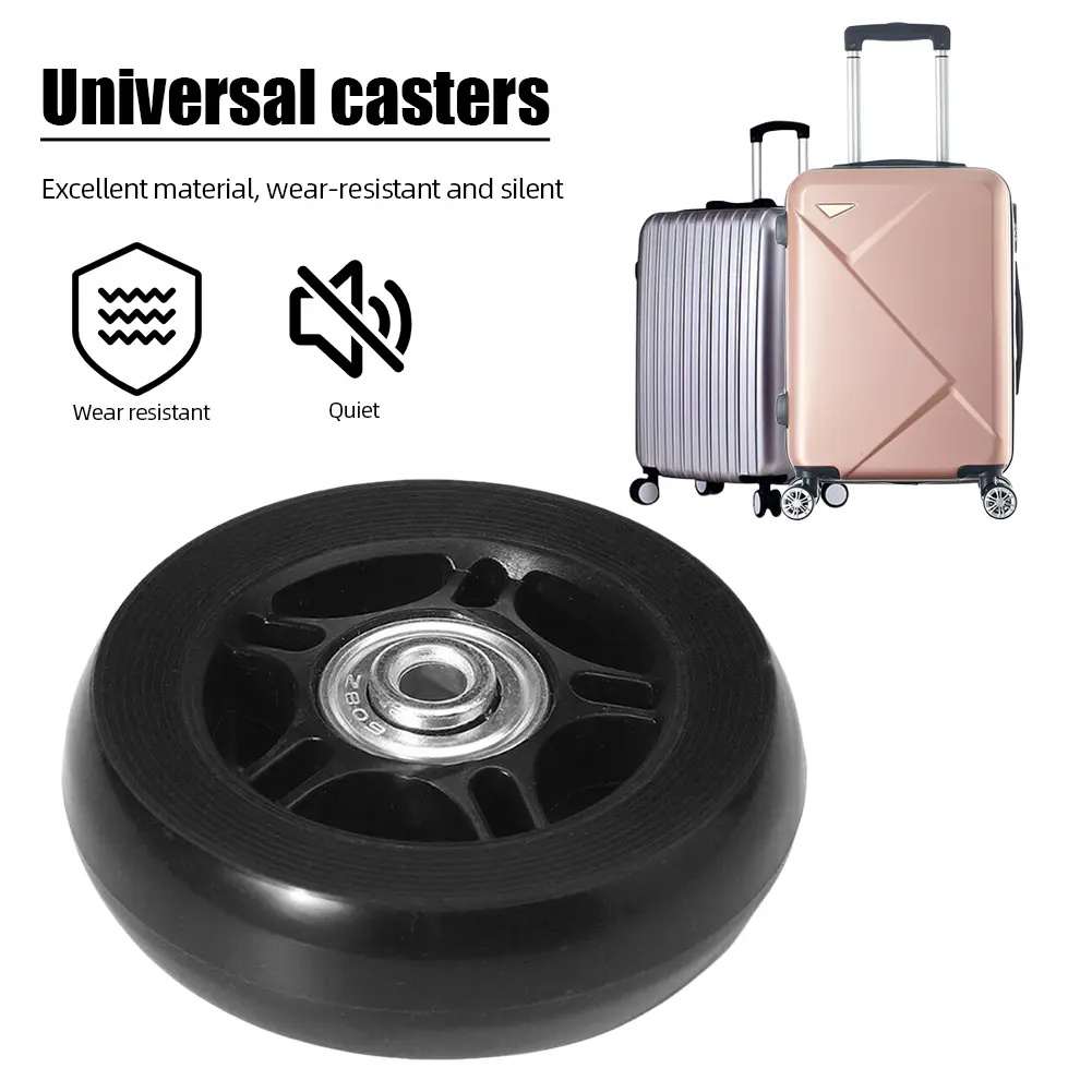 1 Pair Luggage Suitcase Replacement Wheels Mute Rubber Casters Wear Resistant Swivel Caster Wheels Wheels Bearings Repair Kits