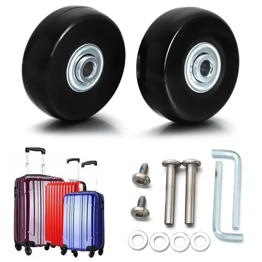 1 Pair Luggage Suitcase Replacement Wheels Mute Rubber Casters Wear Resistant Swivel Caster Wheels Wheels Bearings Repair Kits