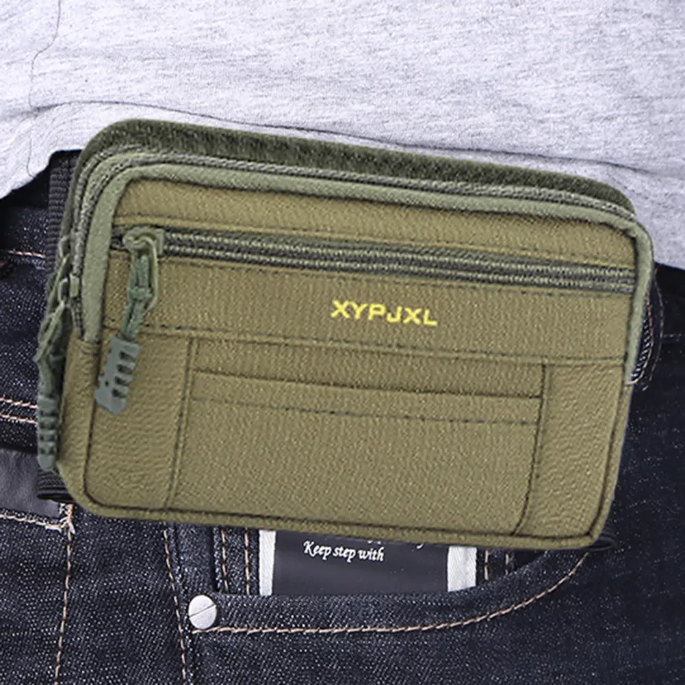 Men Waist Bag Multi-Compartment Wallet Pouch Portable Mobile Phone Purse Canvas Hiking Cycling Travel Tools