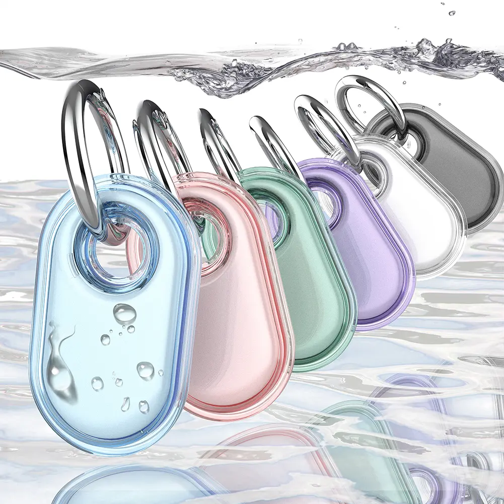 TPU Case Anti-Drop with Keychain Locator Tracker Case for Keys Wallet Luggage Pets Trackers Holder for Samsung Galaxy SmartTag 2