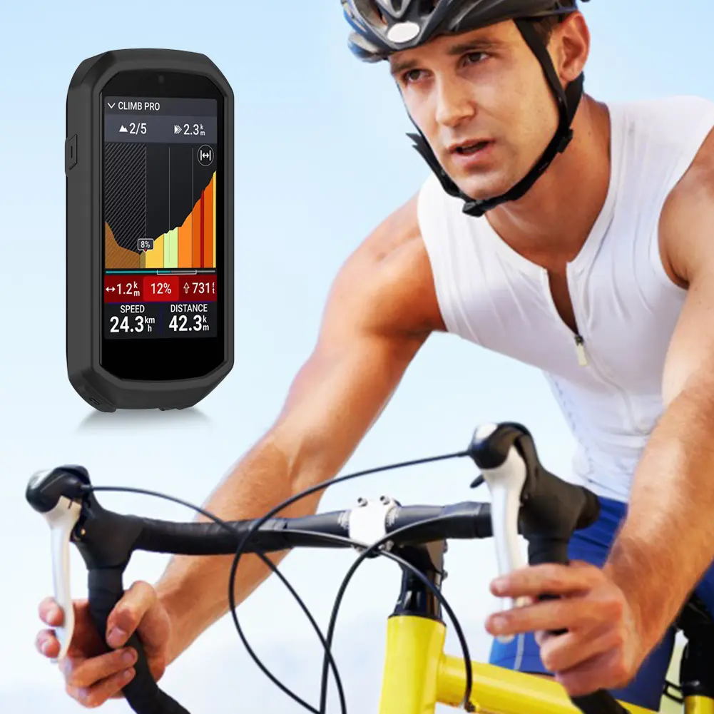 For Garmin Edge 1050 Silicone Case Protective Case Anti-Scratch Bumper Cover Soft Anti-Drop GPS Code Table Protective Cover
