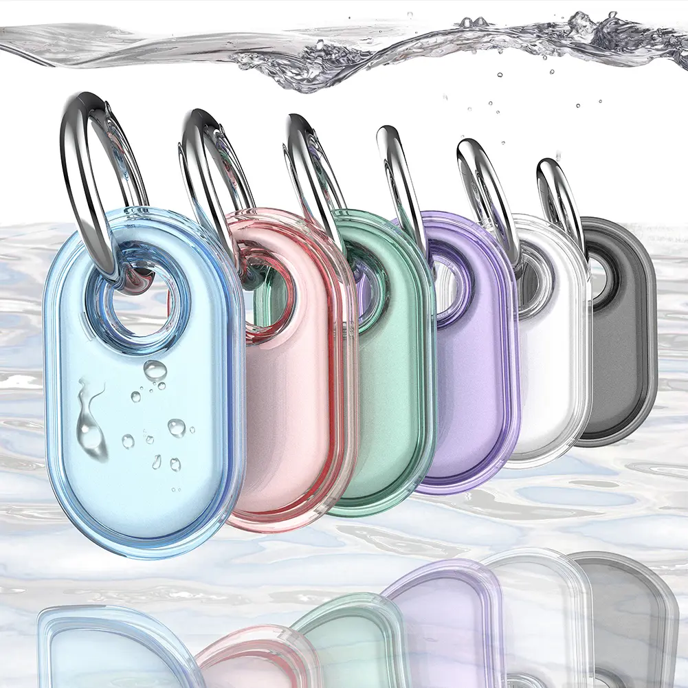 TPU Case Anti-Drop with Keychain Locator Tracker Case for Keys Wallet Luggage Pets Trackers Holder for Samsung Galaxy SmartTag 2