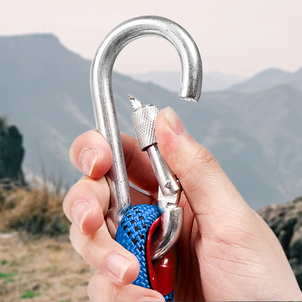 10mm Rock Climbing Rope with 2 Hooks Climbing Emergency Rope 10m/20m/30m Mountaineering Rope for Fire Escape Car Rescue