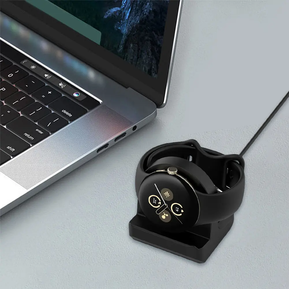 Silicone Charger Stand Portable Wireless Charging Dock Non-Slip Charging Desktop Cable Holder for Google Pixel Watch 2