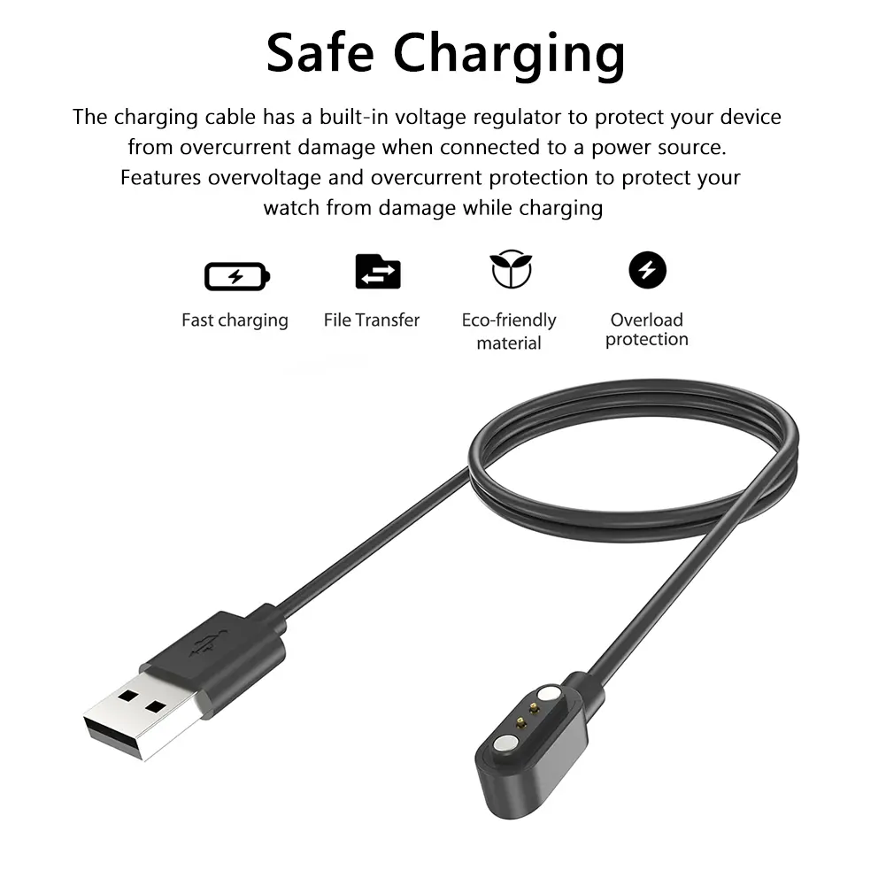 Magnetic Charger Cable Safety USB Smartwatch Charging Wire Replacement Accessories for HAYLOU Watch 2 Pro(LS02 Pro)/Solar Lite