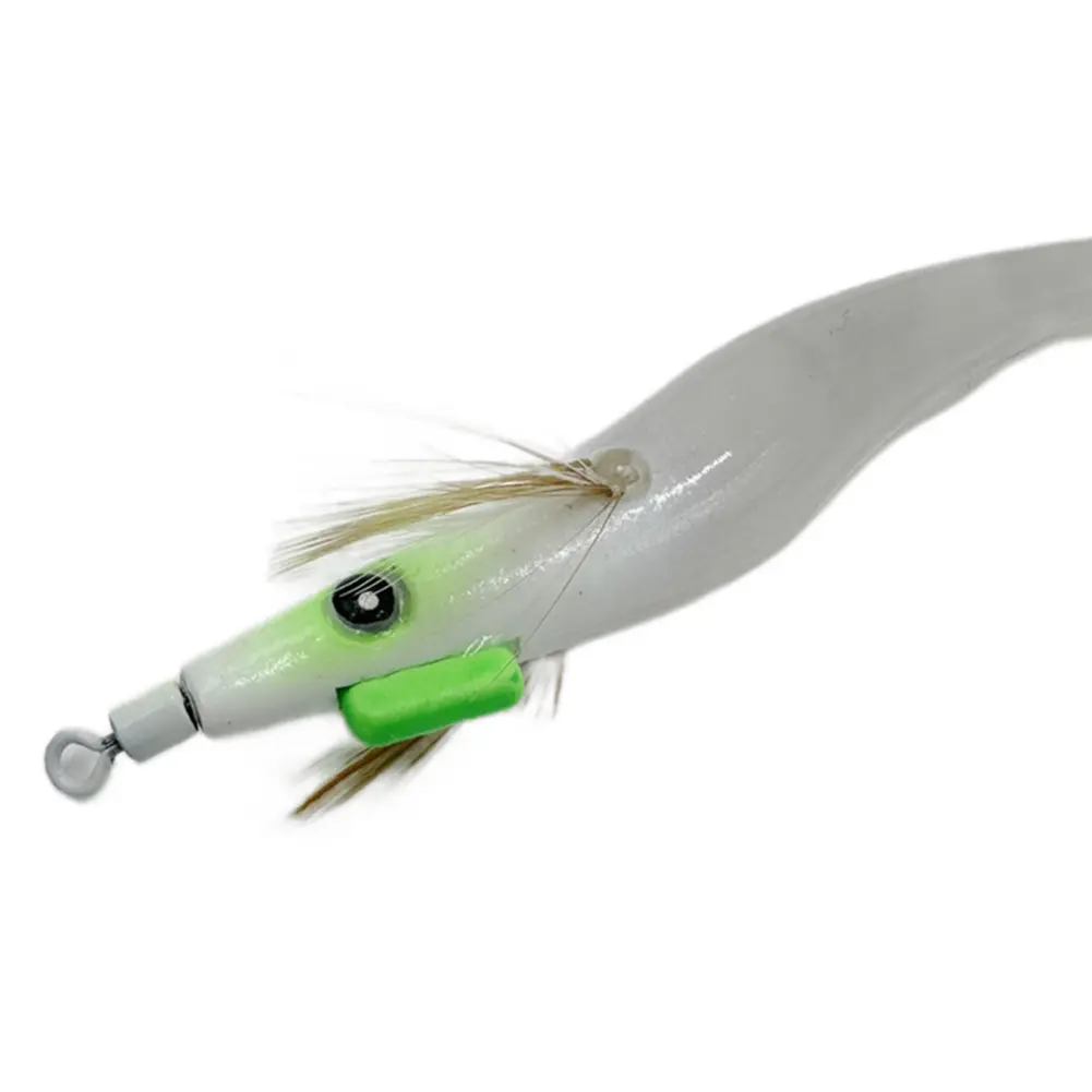Luminous Lure UV Wood Egi Shrimp Fishing Lure with Squid Jig Hook Wood Shrimp Squid Lures for Freshwater Saltwater for Xmas Gift