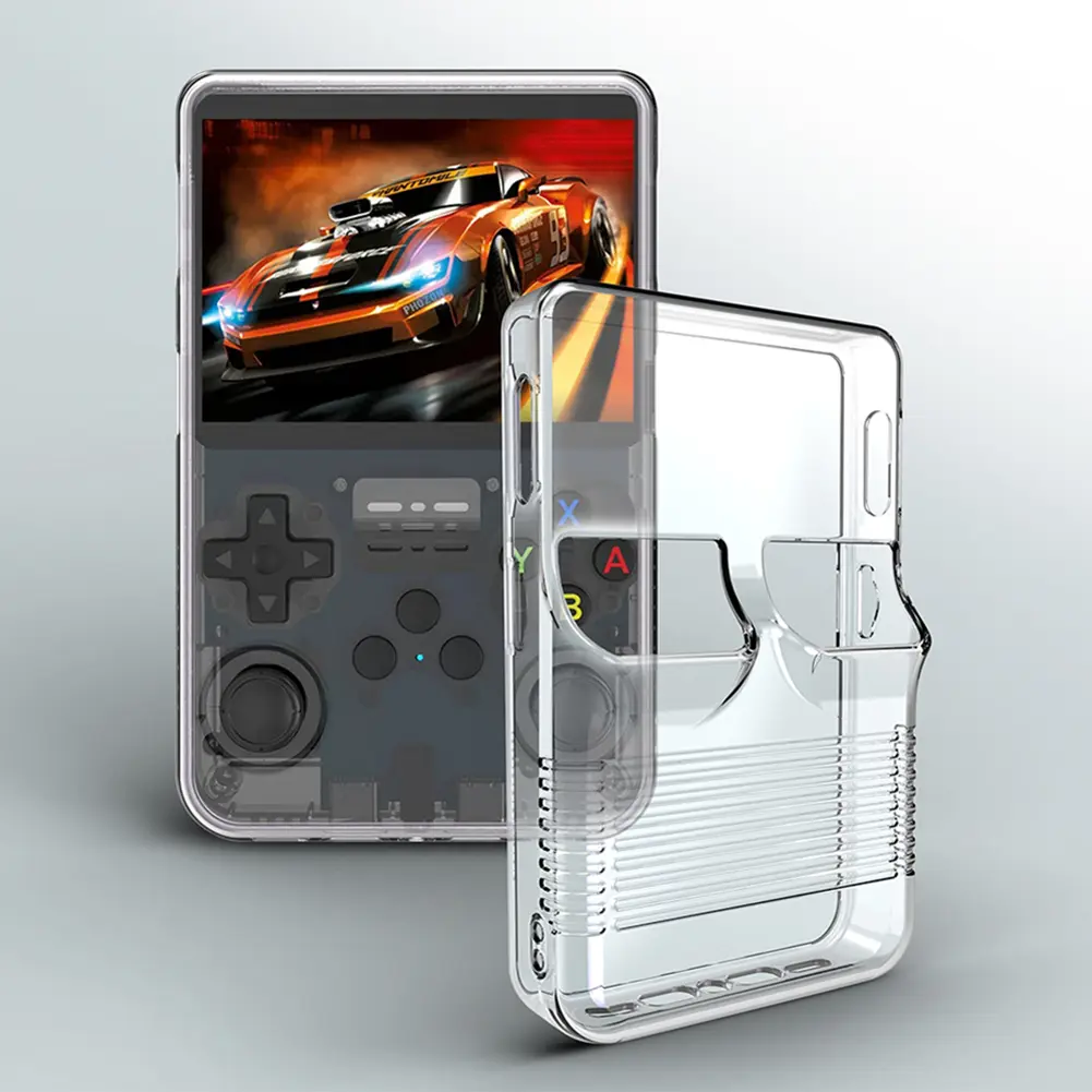 Transparent TPU Case for R36S Retro Handheld Game Console Anti-Scratch Protective Cover Anti-fall TPU Protective Case Shockproof