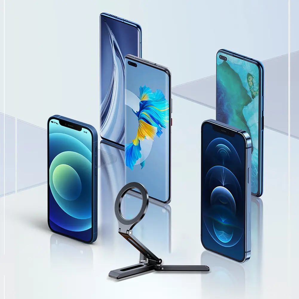 Magnetic Folding Phone Holder Aluminum Alloy Smartphone Desk Stand Multifunctional Portable Desktop Phone Mount for Magsafe