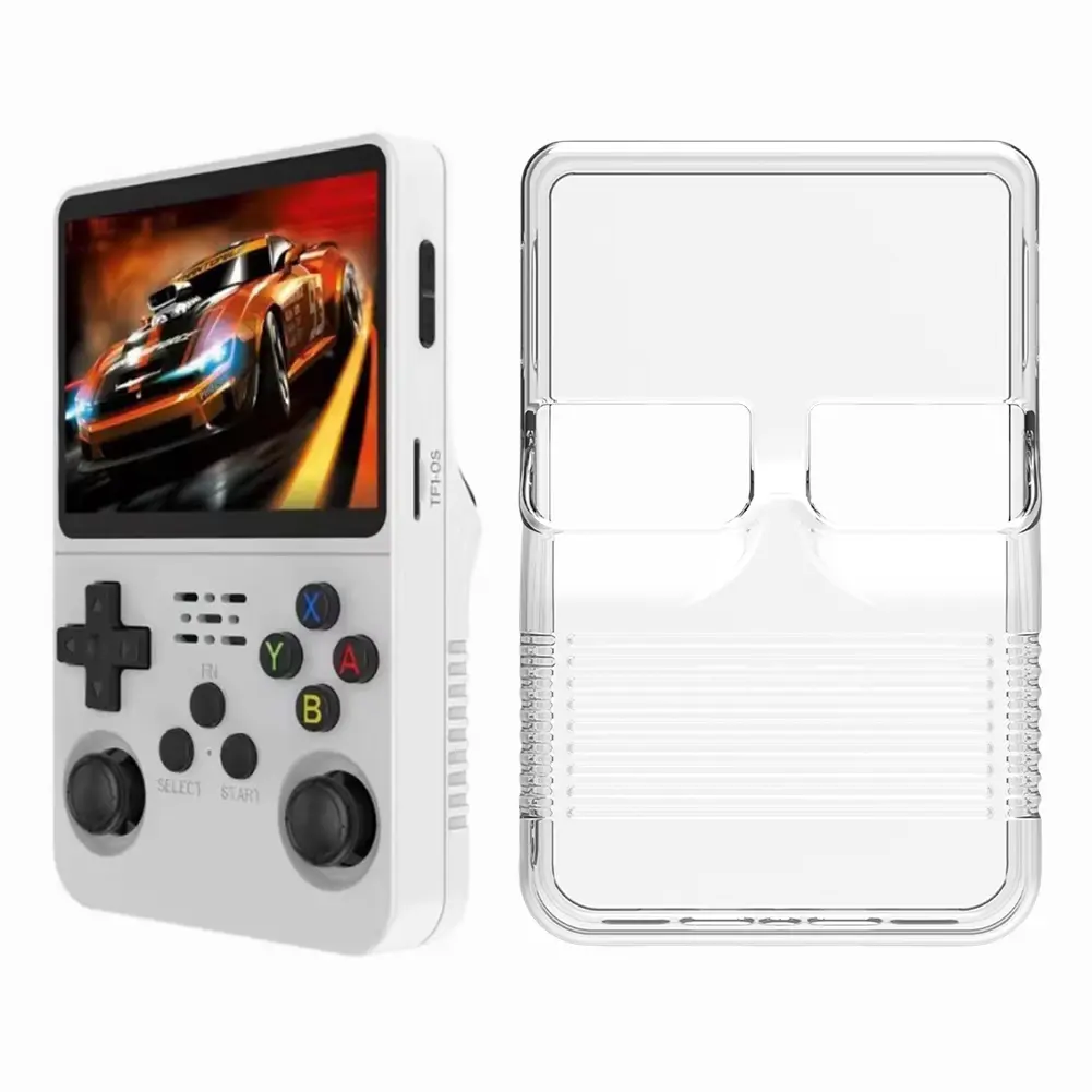Transparent TPU Case for R36S Retro Handheld Game Console Anti-Scratch Protective Cover Anti-fall TPU Protective Case Shockproof