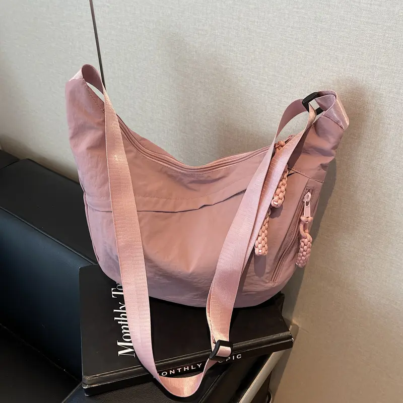 Female All-Match Crossbody Bag Large Capacity Solid Color Sling Bag Water Proof Travel Backpack Date Party Bag