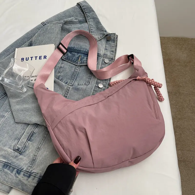 Female All-Match Crossbody Bag Large Capacity Solid Color Sling Bag Water Proof Travel Backpack Date Party Bag