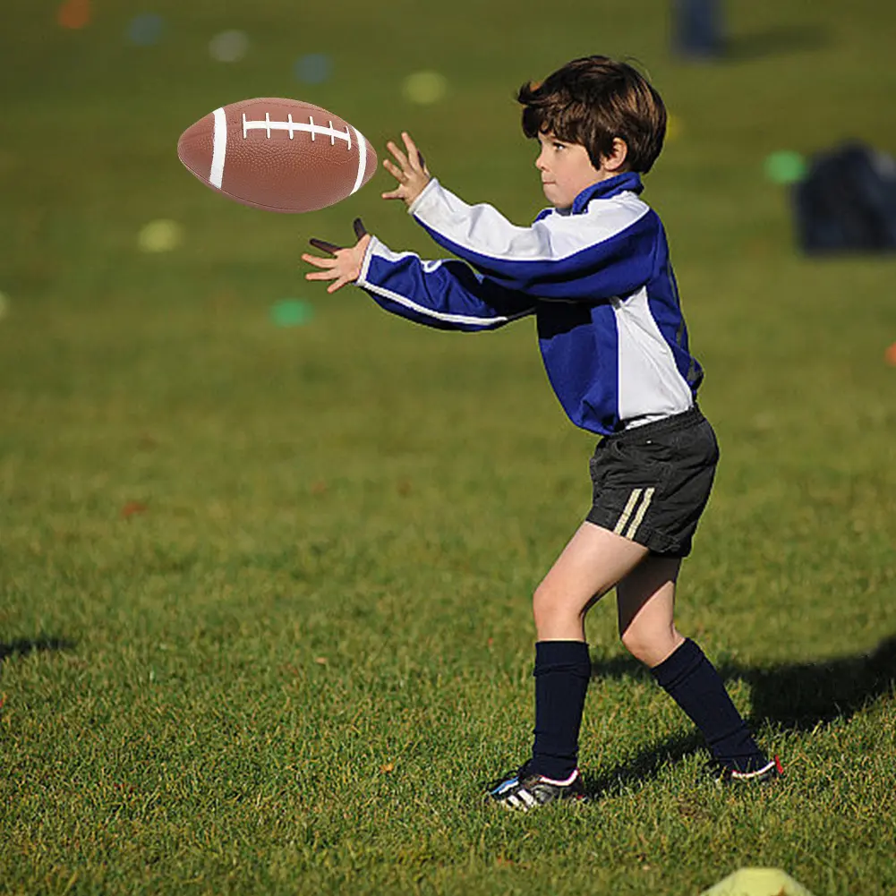 Teenagers Rugby Ball Child Toys Footballs Anti Slip Small Rugby Ball with Inflator Children Game Ball for Children Teaching