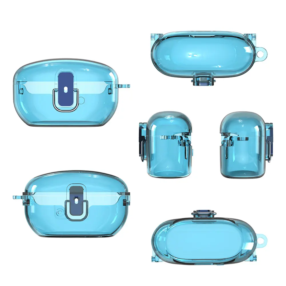 Secure Lock Clear Case Shockproof Protector Case Anti-drop with Carabiner for Sony WF-1000XM5 (2023) Wireless Earbuds