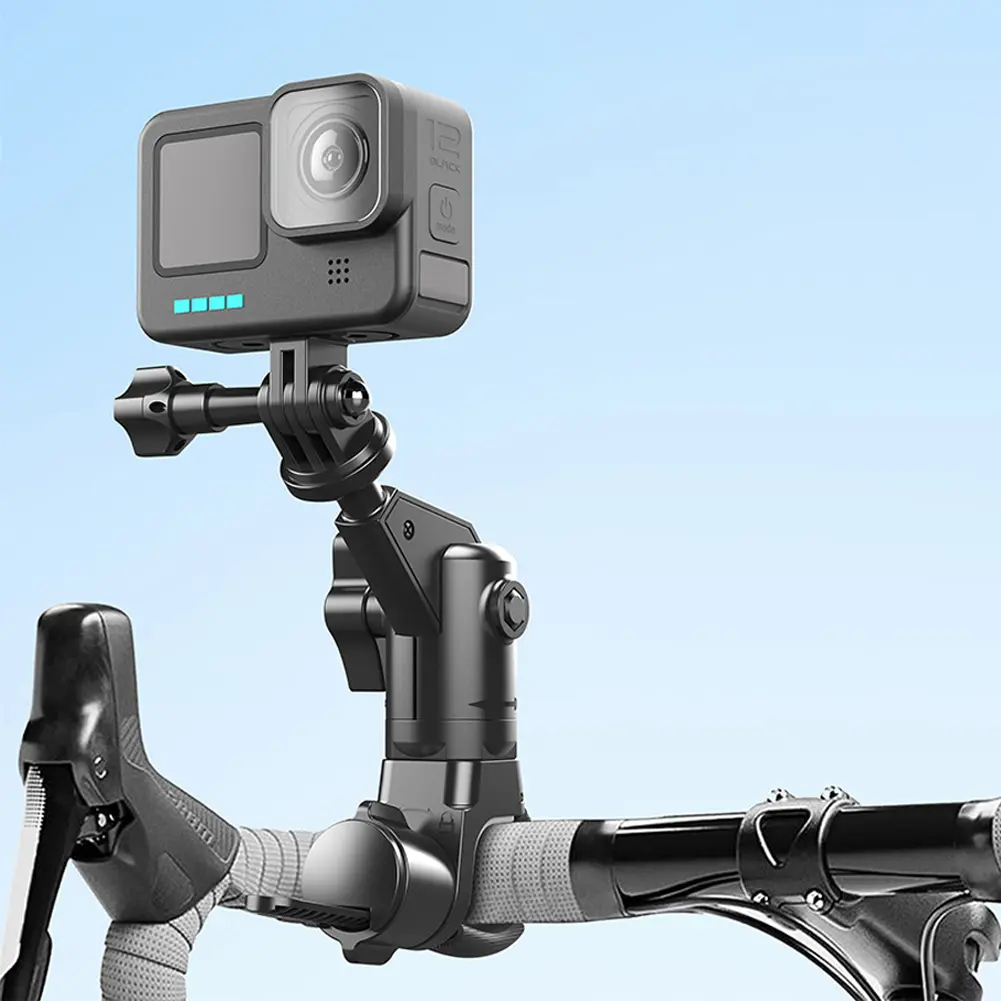 Motorcycle Bike Camera Holder 360 Rotating Handlebar Clamp Mount for Insta 360 X2 X3 X4 Go Pro 12 11 10 DJI
