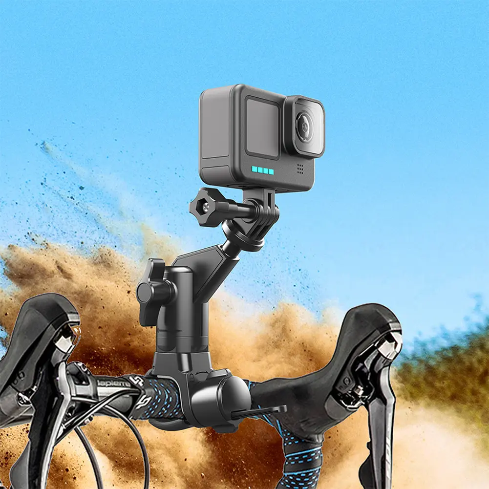 Motorcycle Bike Camera Holder 360 Rotating Handlebar Clamp Mount for Insta 360 X2 X3 X4 Go Pro 12 11 10 DJI
