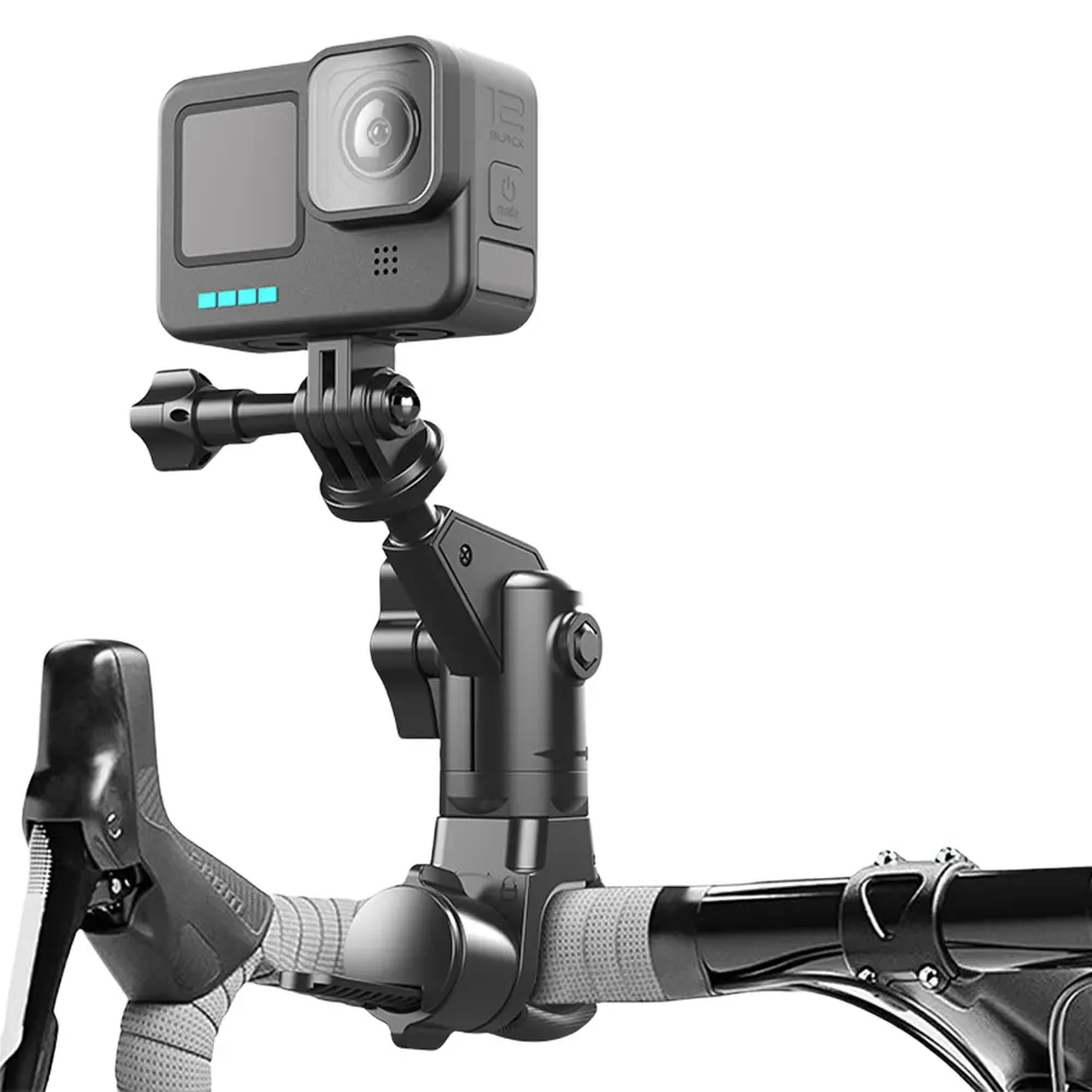 Motorcycle Bike Camera Holder 360 Rotating Handlebar Clamp Mount for Insta 360 X2 X3 X4 Go Pro 12 11 10 DJI