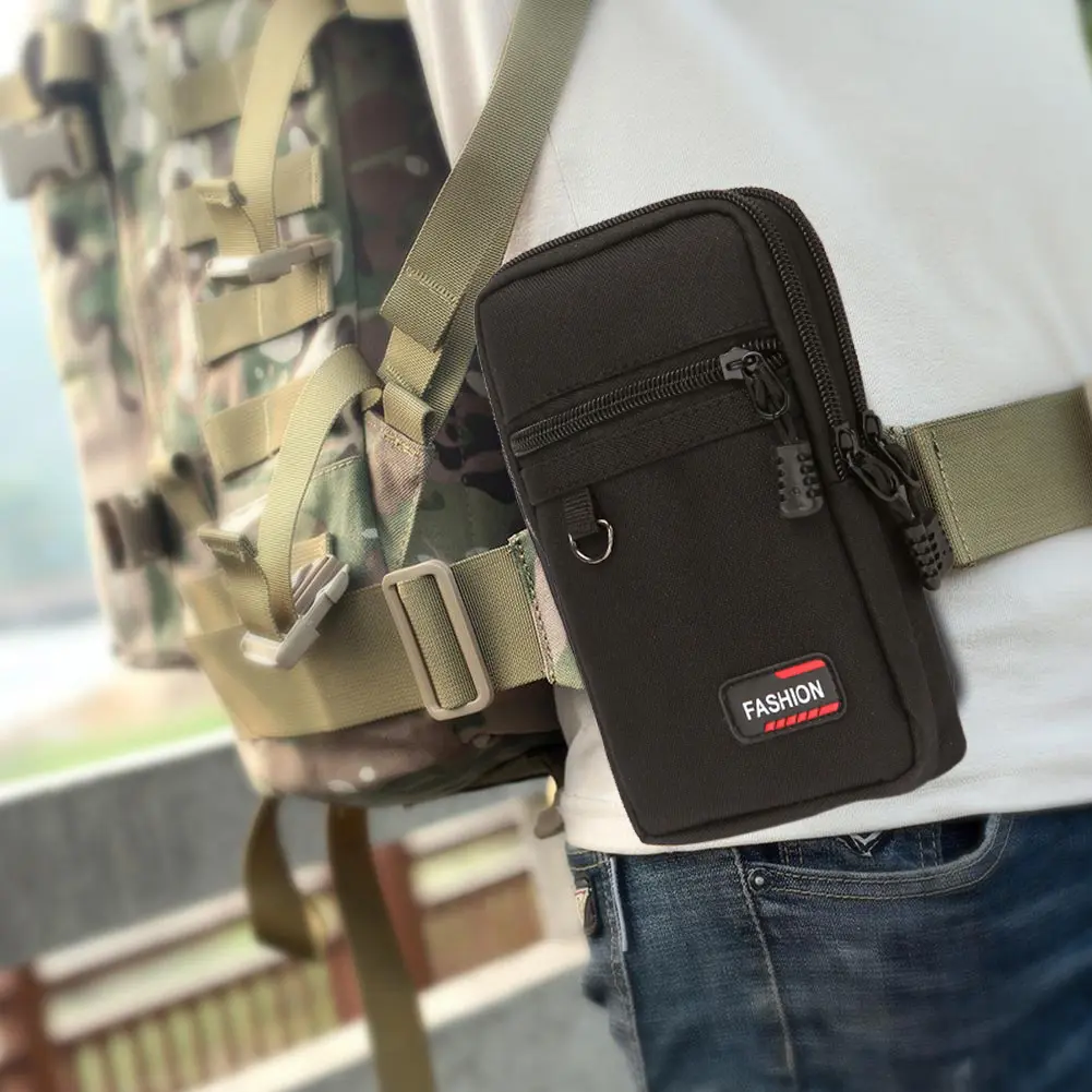 7 Inch Mobile Phone Pocket Portable Coin Phone Organizer Bag Nylon Wear-resistant Lightweight for Outdoor Camping Hunting