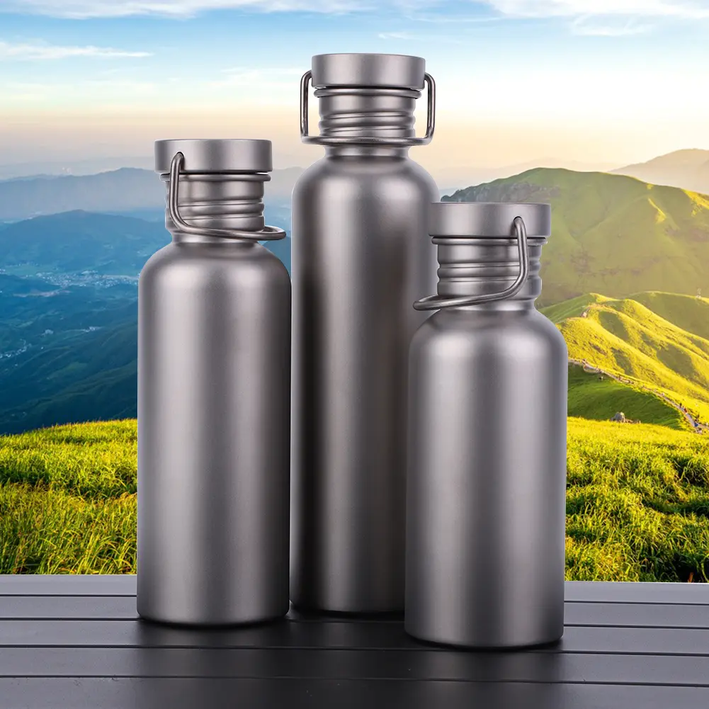 500/600/750ml Titanium Water Bottle with Lid Lightweight Drinking Bottle Leak-Proof Ultralight Water Bottle for Outdoor Picnic
