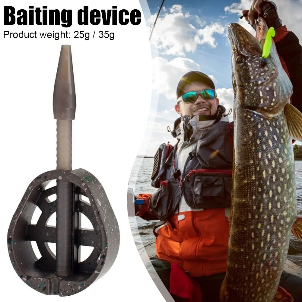25/35g Inline Method Feeder Mould Bait Thrower Bait Plumb Set Zinc Alloy Carp Fishing Bait Cage Holder Fishing Tackle Accessorie